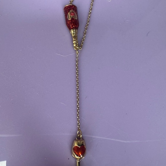 NWT Betsey Johnson Red Wine Y-Necklace - Picture 6 of 11